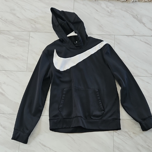 Nike Black Hoodie with White Swoosh - Picture 1 of 2
